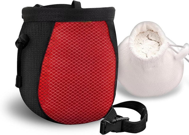 YERGOFE Climbing Chalk Bag for Rock Climbing - with Chalk Ball - Adjustable Black Chalk Bag Bouldering for Rock Climbing Equipment - Image 1